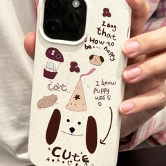 可降解小狗派對蘋果15promax手機殼iPhone14全包防摔13卡通12軟11