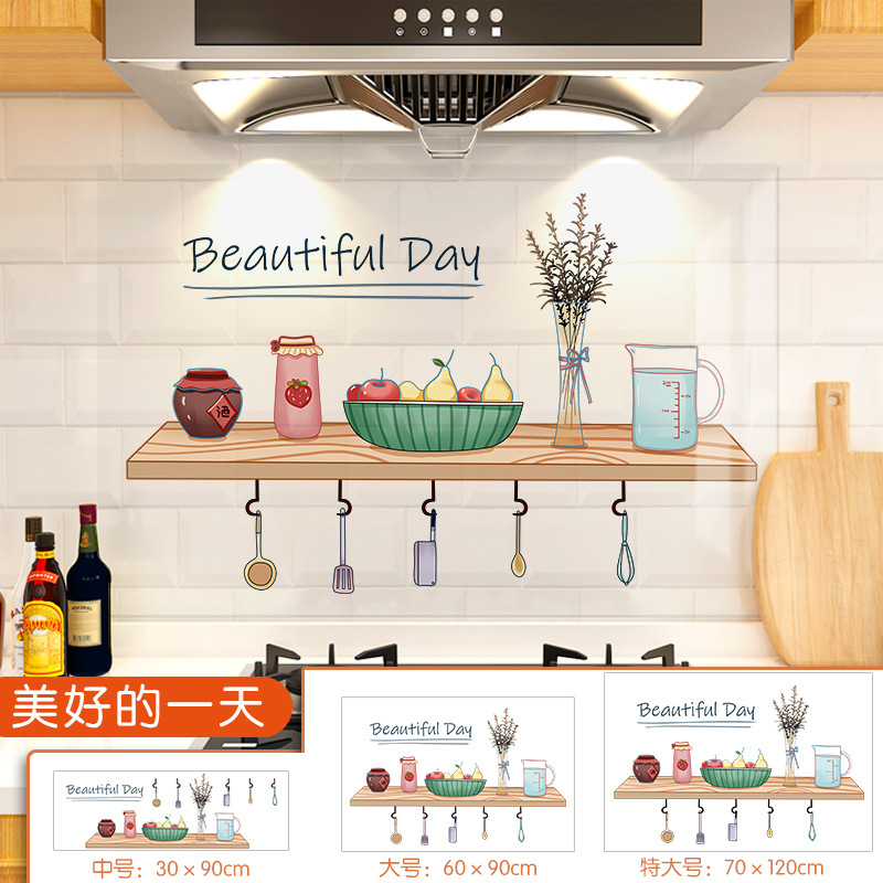 Cocina ignífugo ignífugo cocina transparente pegatinas a prueba de aceite cocina estática resistente a altas temperaturas pegatinas de cocina autoadhesivas al por mayor