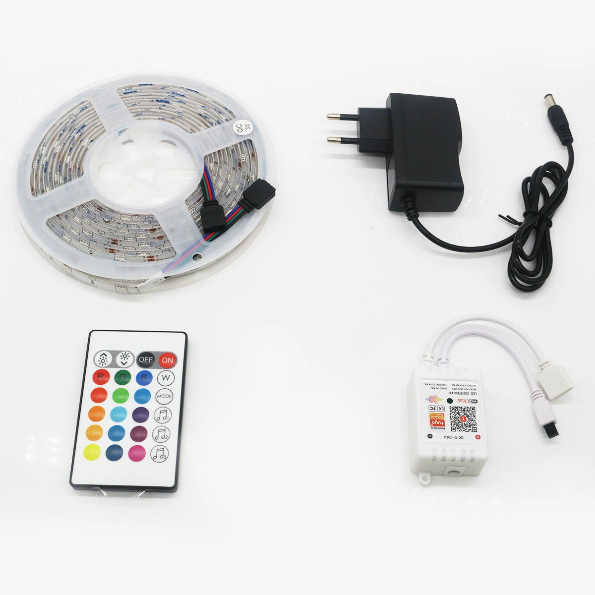Светодиодная лента 5050 RGB с модулем Wi‑Fi, умная подсветка для граффити/декора, управление через мобильное приложение, голосовое управление, музыкальный режим