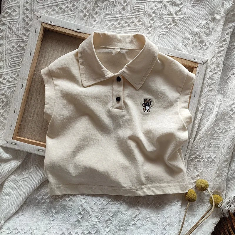 Хлопковая polo-футболка для мальчиков, летняя футболка с коротким рукавом, детская одежда