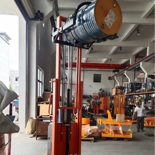 Semi-Electric Oil Drum Reversal Truck Elevated Turnover Hydraulic Electric Forklift Iron Drum Plastic Drum Weighing Stacker
