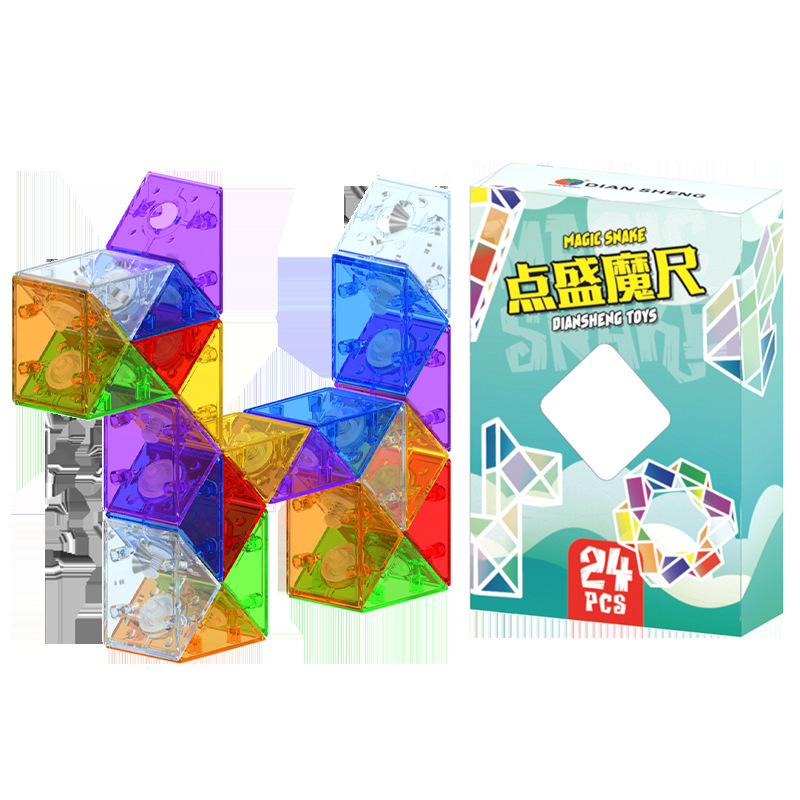 点盛瑠璃色百変ゼリー色魔尺24段36/48/72節児童長条変形知育玩具|undefined