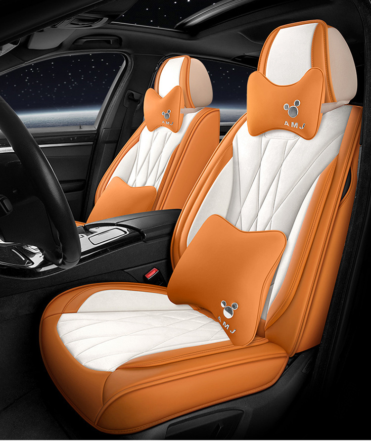 Five-Seater Universal Suede Leather Car Seat Cushion, Fully Enclosed, Wear-Resistant and Comfortable, Universal Car Seat Cover for All Seasons