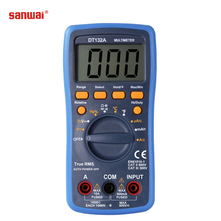 万用表DT132A 新款数显万用表 带温度 频率功能