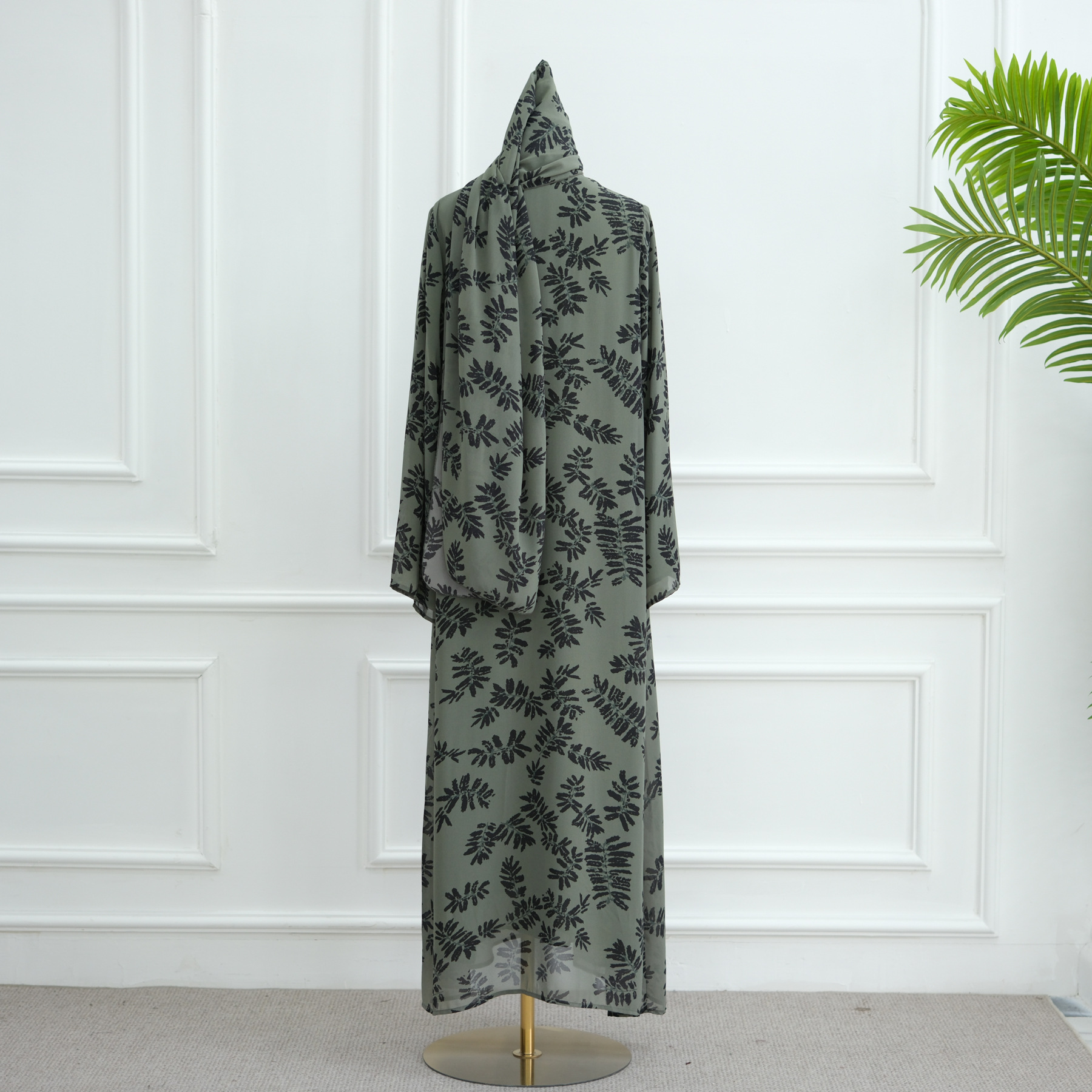 2025Loriya Dubai European And American Pure American Printed Double Layer Design Chiffon Cardigan LR1067_ecoleips.com
