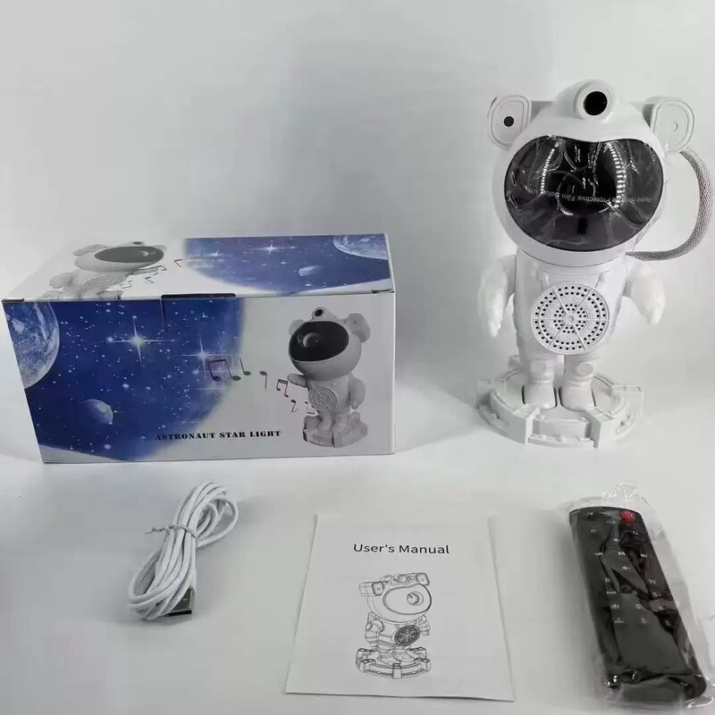 クロスボーダーeカラーブルートゥース宇宙飛行士声制御投影ランプUSBフルカラー星月白ノイズ宇宙人RGBレーザー|undefined