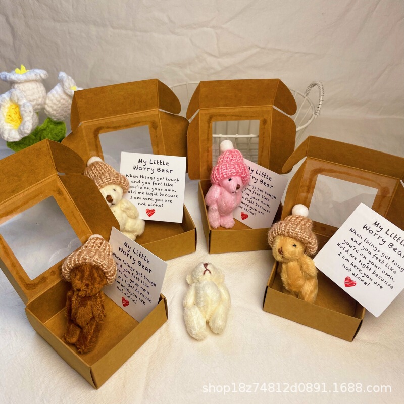 Mini Plush Teddy Bear in Box Cross-Border Pocket Teddy Bear Mini Plush Bear Boxed Gift Mini Plush Teddy Bear in Box Cross-Border Pocket Teddy Bear Mini Plush Bear Boxed Gift