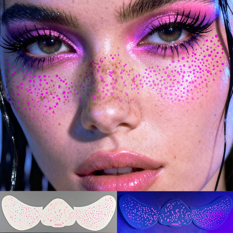 Fluorescent Freckle Stickers, Party Night Face Decoration Stickers, Glowing Spot Makeup Stickers, Stage Makeup DIY Glitter Stickers