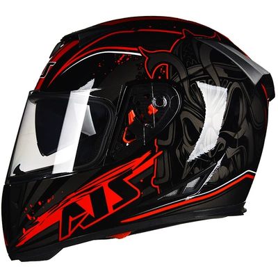 Motosiklet kaskı (dəbilqə) | Helmet Cycling Sports Four-Season - red-evil-ghost-transparent-m