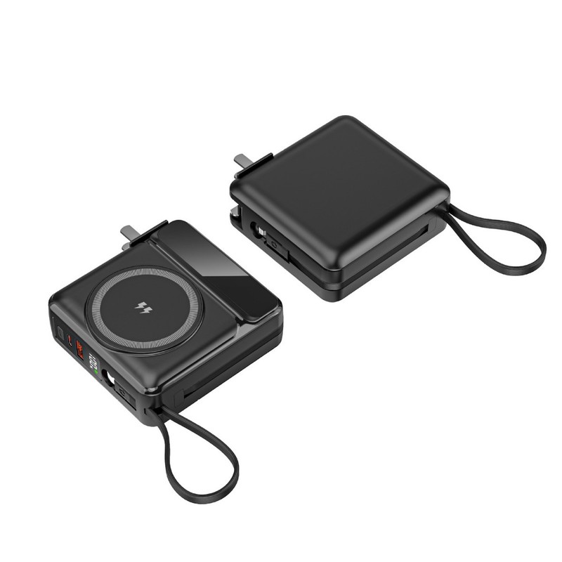 ケーブル付き磁気パワーバンク 15000 mAh 高速充電モバイル電源プラグ付き AC 壁プラグパワーバンク|undefined