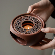 予乐粗陶蜡烛温茶炉煮茶炉茶道家用耐热烤茶底座复古加热暖茶炉子