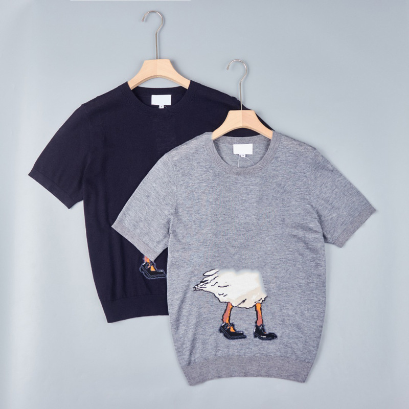2026 Patterned Jacquard Fashionable Casual Versatile Thin Short-Sleeved Knit Shirt