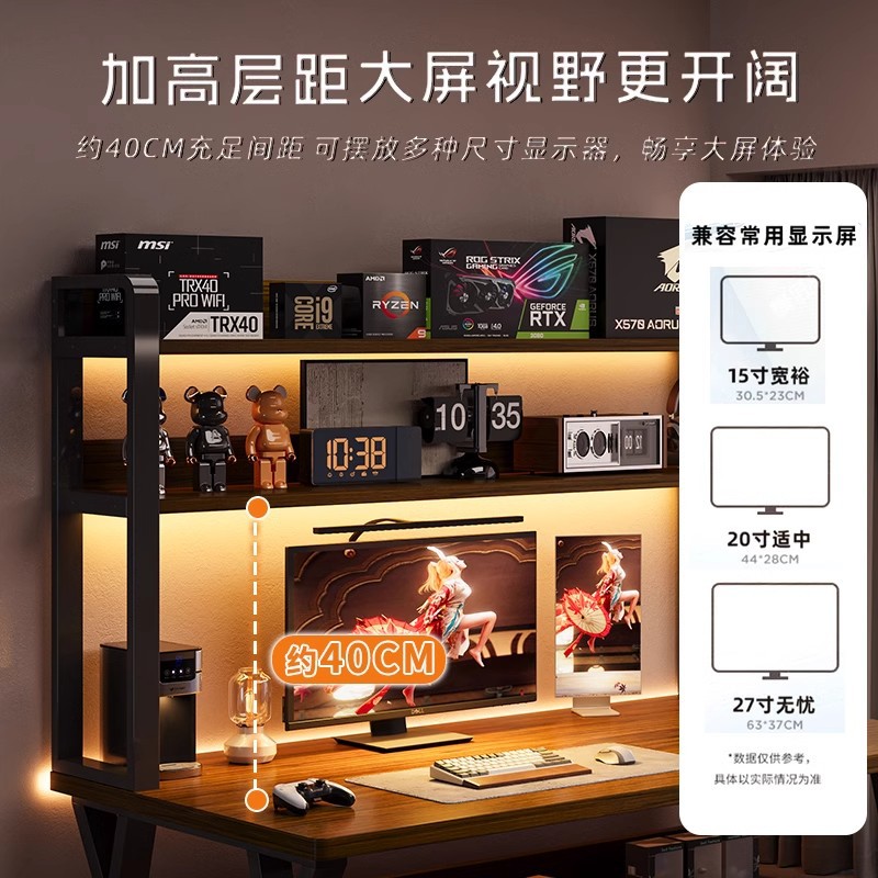 Escritorio de tablero de agujero, estantería, escritorio integrado, escritorio para el dormitorio del hogar del estudiante, escritorio para computadora, escritorio para oficina, escritorio para deportes electrónicos