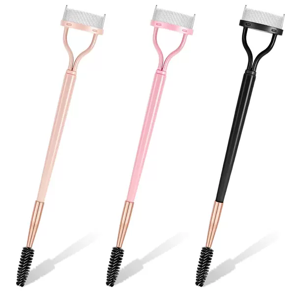 Double-Ended Semi-Curved Steel Tooth Eyebrow Comb Steel Tooth Eyelash Brush Eyelash Curler Eyelash Comb Multi-Purpose Eyelash Comb