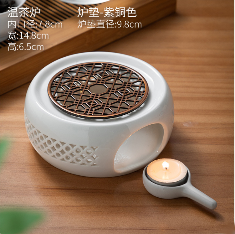 Base de calefacción blanco porcelana calentador té negro cerámica estufa titular vela base perfumada traje de té base de cerámica multifuncional