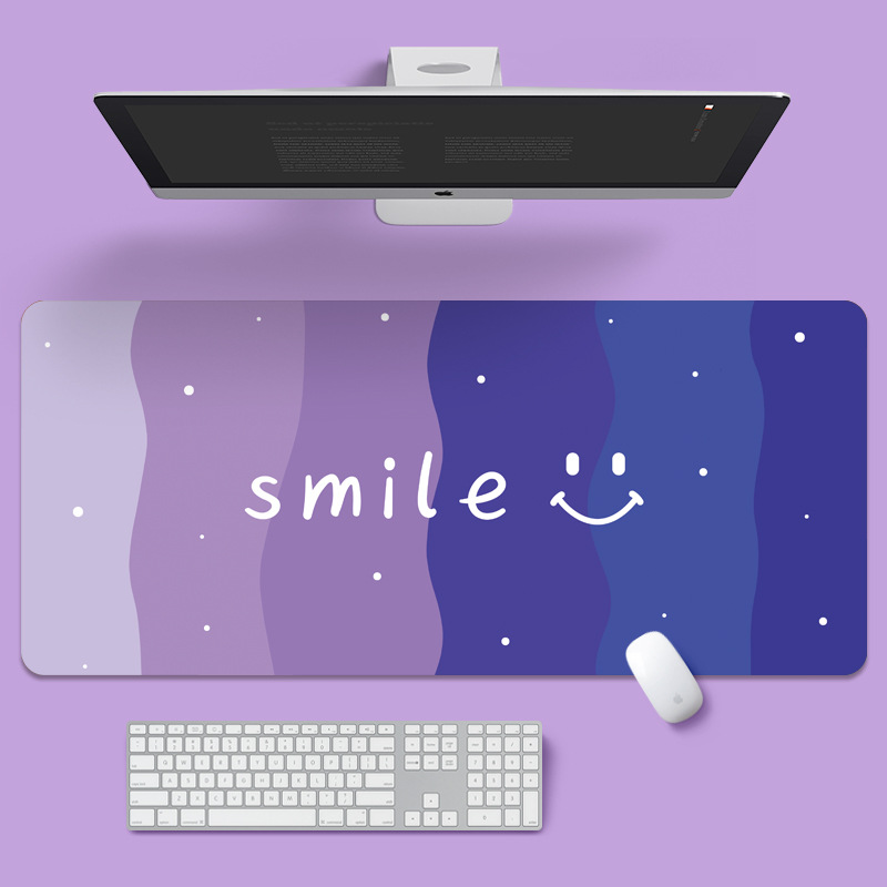 Original Smiley cara de gran tamaño alfombrilla de ratón Borde de bloqueo juego de oficina de dibujos animados teclado almohadilla de ordenador almohadilla de escritorio grande e-sports