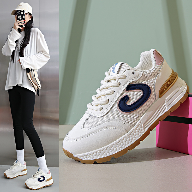 Agag clásico de suela gruesa zapatos deportivos de primavera 2025 nuevos zapatos deportivos casuales ligeros de malla cómodos