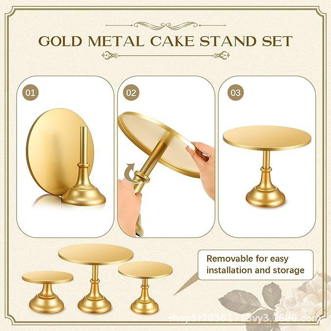 Soporte de pastel de oro para boda fiesta de cumpleaños traje pastel de hierro postre soporte de exhibición decoración del hogar base redonda