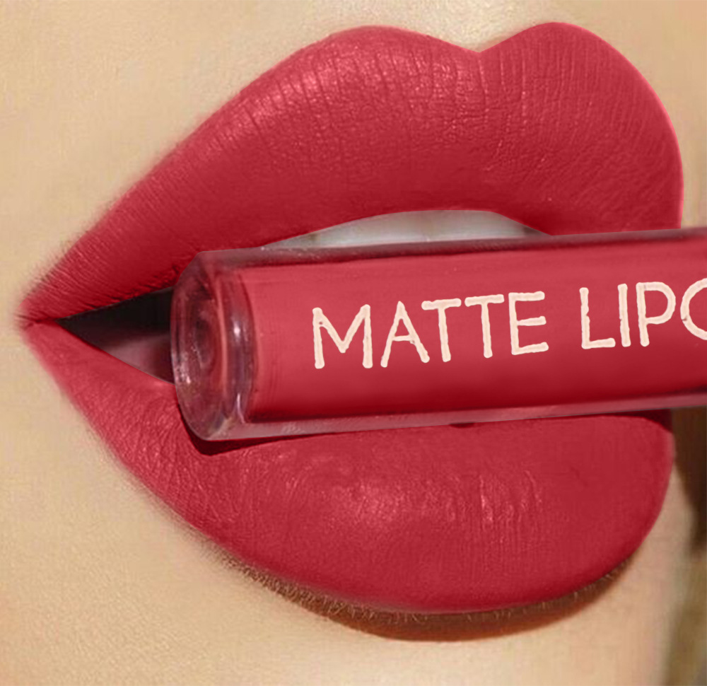 6-piece red matte lipstick set, liquid lipstick, waterproof, non-stick cup, lip gloss, velvet lip gloss, cross-border undefined
