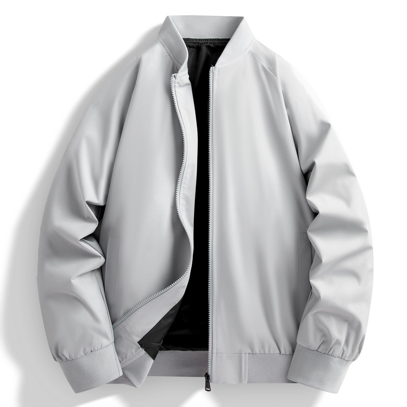 Chaqueta de hombre primavera y otoño casual chaqueta de béisbol estilo americano de moda de estilo general chaqueta de color sólido hombre grande ropa de hombre