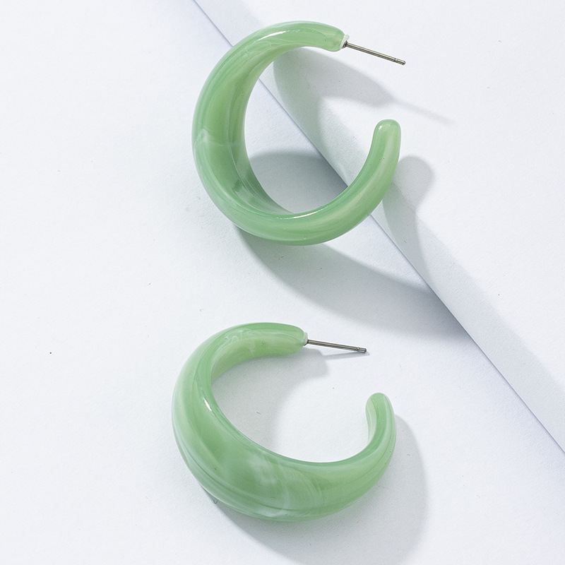 Wholesale C-shaped Resin Acrylic Earrings Set display picture 1