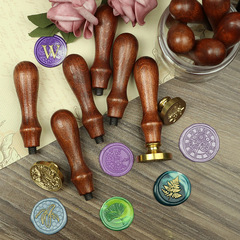 Fire paint seal beech wood handle Retro European sealing wax tool Fire paint wax seal handle manufacturer wholesale