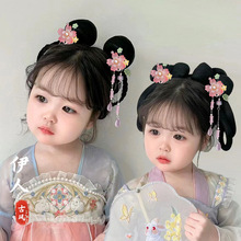汉服头饰儿童花朵鹿角流苏发夹子古风发饰风女童宝宝表演配饰