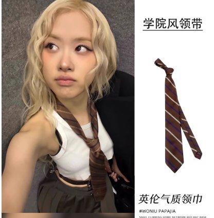 Brown diagonal striped tie