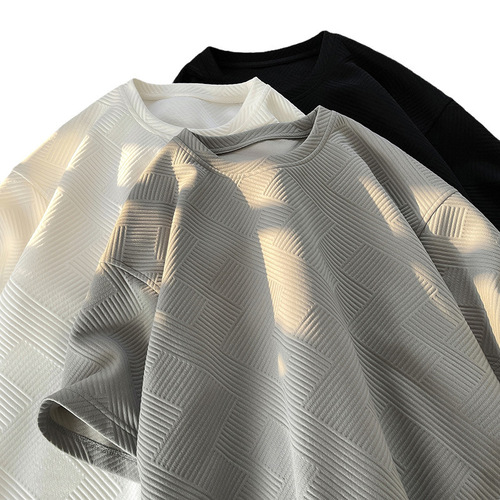 Youth Everyday Simple Embroidered Short-Sleeve T-Shirt Summer Trend Brand Niche Loose Ice Silk Breathable Short-Sleeve T-Shirt