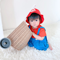 2023新款嬰兒兄妹裝連體衣夏季爬服一件代發男女寶寶哈衣服裝批發