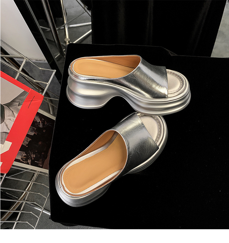 Dép sandal xỏ ngón đế bệt nữ phong cách trẻ trung, mũi hở, đế dày êm chân — màu đen, màu trắng ngà, bạc chi tiết 22