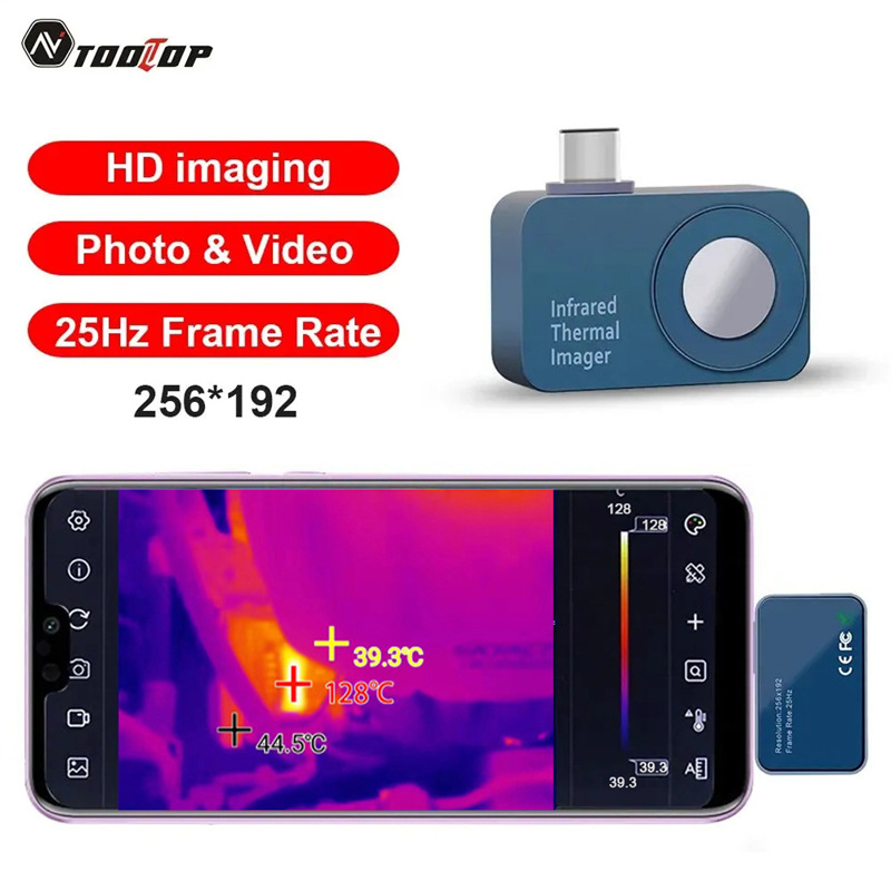 TOOLTOP T 7 256*192 Android plug-in thermal imaging camera 25Hz camera supports multiple languages