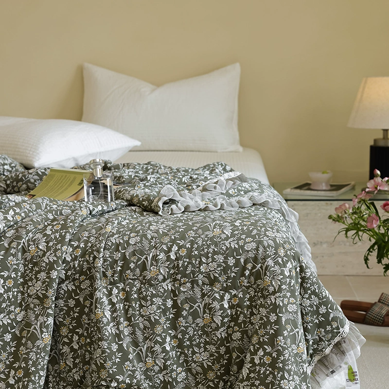 Летнее прохладное летнее одеяло с кондиционером, можно стирать в машине, одно- и двуспальное летнее тонкое одеяло, освежающее и дышащее, кружево в корейском стиле