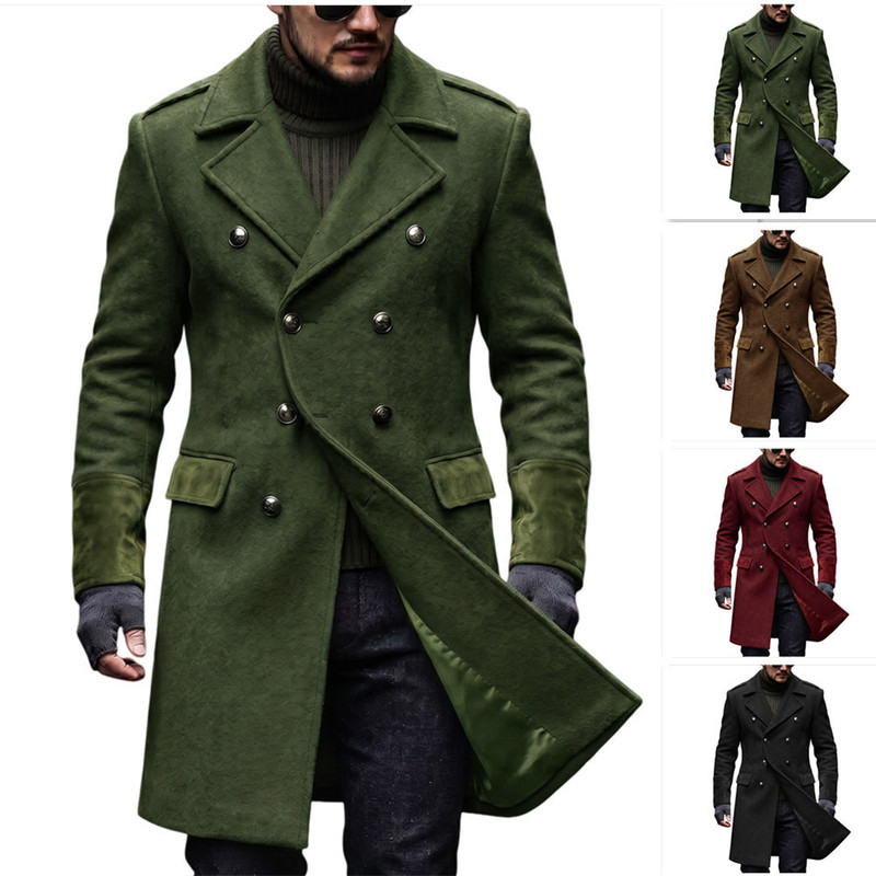 2026 Autumn Men's Woolen Coat, Mid-Length, European Style, AliExpress Double-Breasted Woolen Casual Trench Coat 2026 Autumn Men's Woolen Coat, Mid-Length, European Style, AliExpress Double-Breasted Woolen Casual Trench Coat