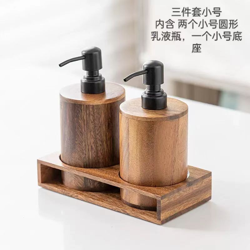 Botella de emulsión de madera sólida, botella vacía de madera sólida, limpiador de manos de lujo ligero, champú de baño, tanque de champú image 8