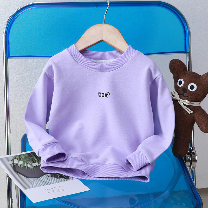 儿童春秋季棉质卫衣男童女宝克莱因蓝中小童上衣卫衣韩版童装