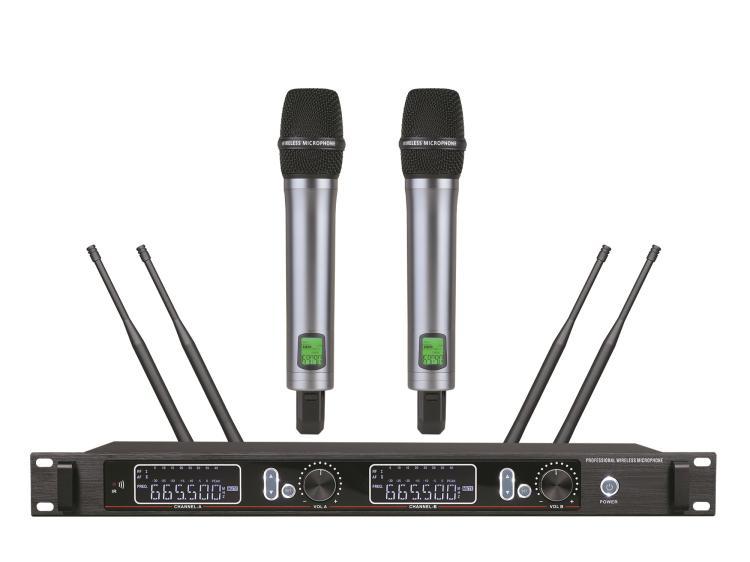 Micrófono inalámbrico profesional de uno a dos, cuatro a ocho canales FM, micrófono para cantar en casa, presentaciones, conferencias, audio