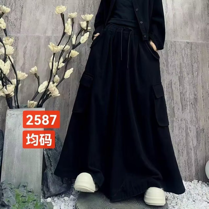 2025秋季新款大口袋宽松大码阔腿裤个性宽松休闲工装裤阔腿裤批发|undefined