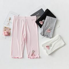 Women's 5-Piece Pants Children's Versatile Stylish Baby Casual Ice Silk Outer Wearing Leggings Thin Pure Cotton Modal