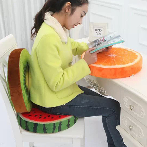 Creative watermelon cushion, orange pillow, dragon fruit cushion, plush toy, cute fruit nap pillow, sofa pillow
