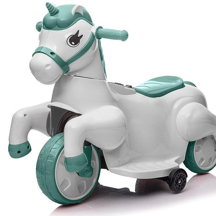 Haier Fort Toys Coche de juguete eléctrico para niños Engrosamiento Carga Niños y niñas Bebés Unicornio Educación temprana Música Puzzle
