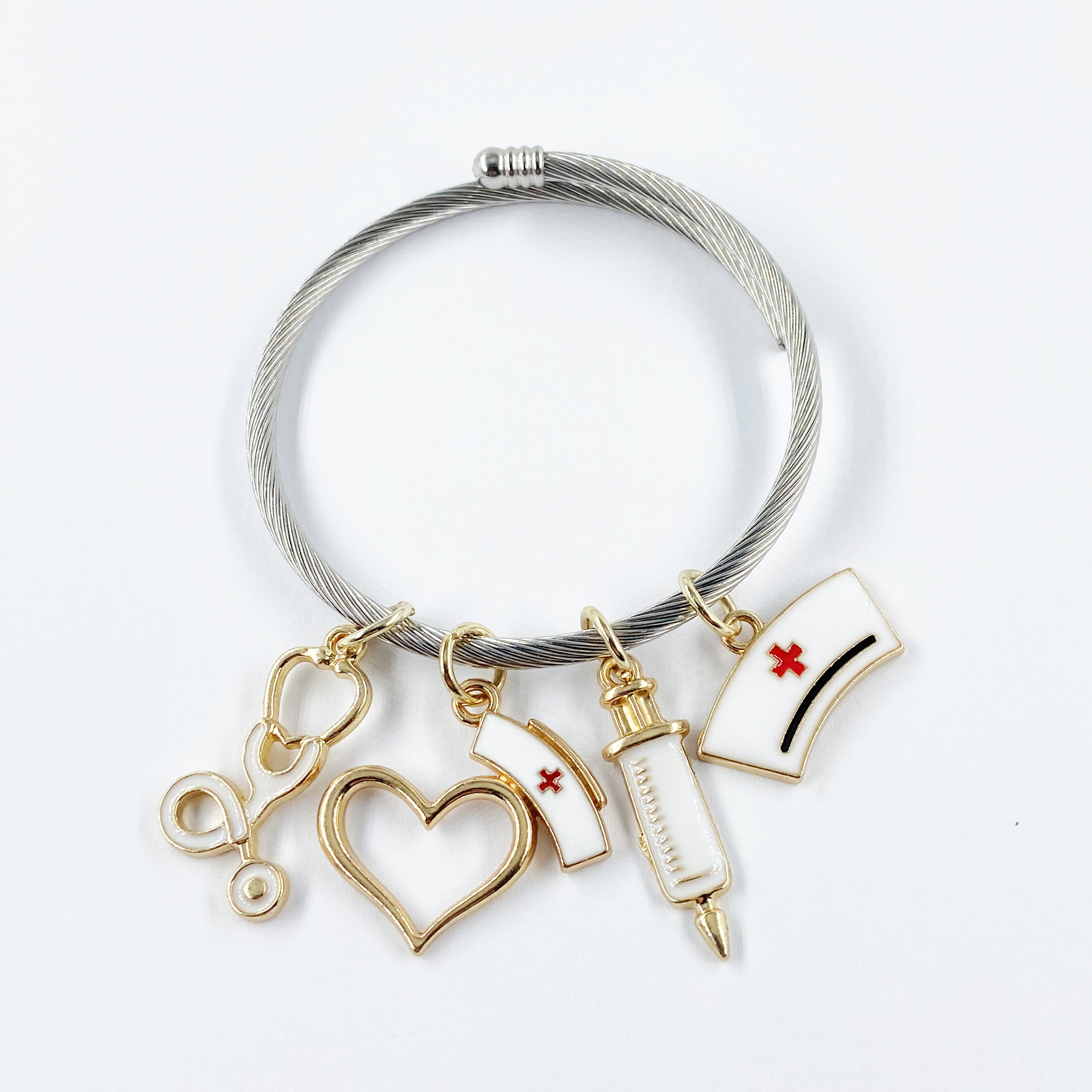 Pendant Jewelry Making Type 10 PCS/Package 15*27MM 25*15mm 28*25mm Alloy Nurse Hat Heart Shape Needle Pendant