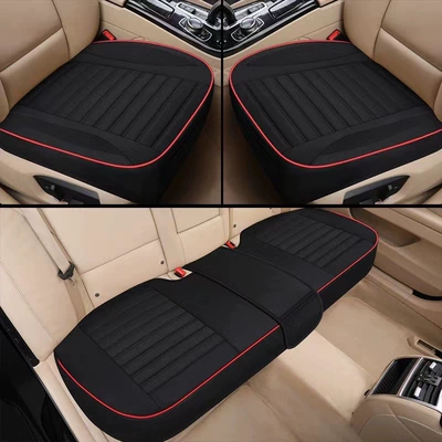 and Summer Seat Cover Single: Four Seasons Pad - mysterious-black-rear-three-seater-flax