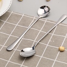 长柄不锈钢汤勺咖啡搅拌勺勺子饭勺调羹汤匙茶匙家用餐具韩式圆勺
