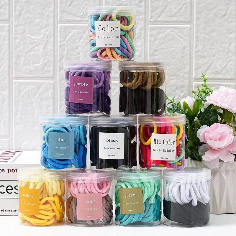 Coleteros sin costuras en colores dulces, bandas elásticas básicas y versátiles de alta elasticidad para adultos, bandas elásticas gruesas para niñas, bandas elásticas para el cuidado del cabello.
