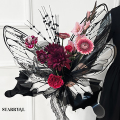 昌易 水晶蝶造型鮮花創意蝴蝶紙opp防水花卉包裝手工花藝diy材料