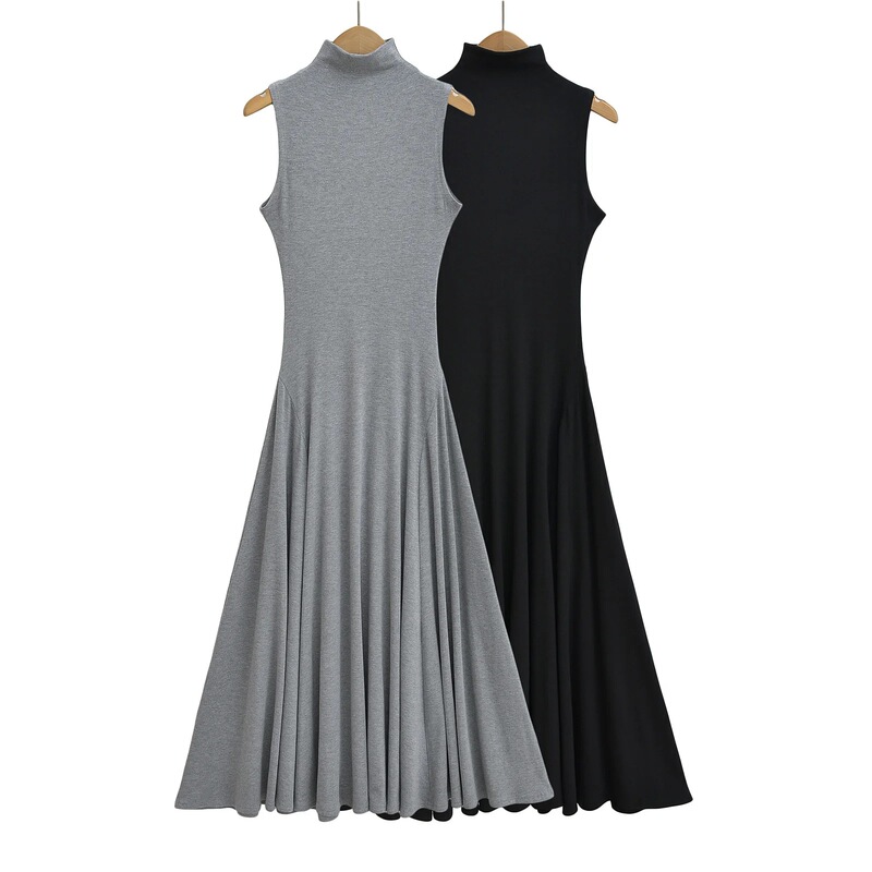 2024 New Arrival French Style High Collar Sleeveless dress Women's Summer Small Royal Sister Style Sexy Slim-fit Vest Long Dress