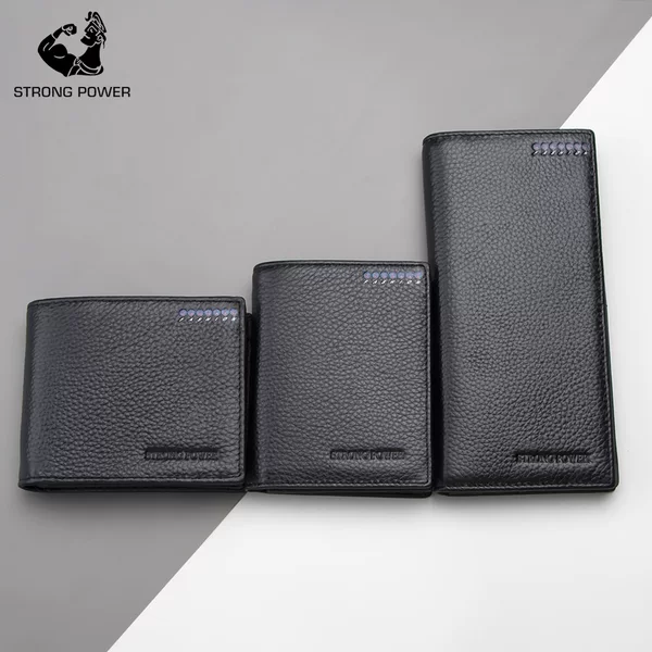 Men's Wallet Top Layer Cowhide Thickened Small Waived Classic Litchi Pattern Genuine Leather Business Casual Practical Wallet