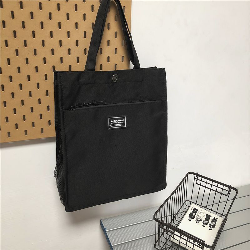 男性用ハンドバッグシンプルキャンバス男性用学生用塾バッグ通勤トートシングルショルダーバッグ大|undefined