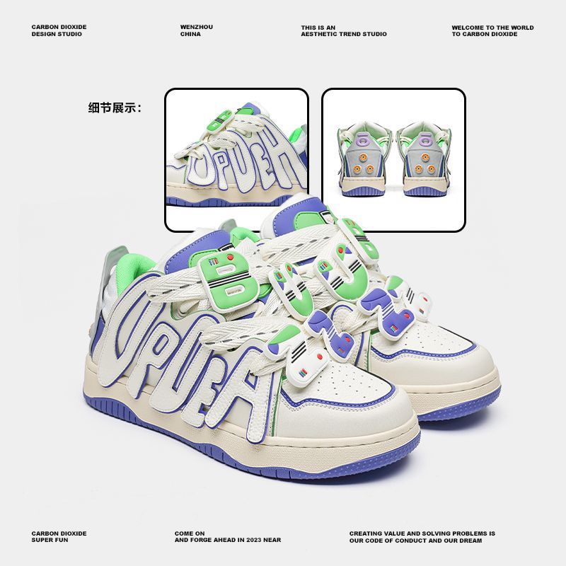 China-Chic Mandarin Duck Bass Lightyear Women's Letter Bread Sports Skateboarding Casual High Rise Shoes Women_voghion.com